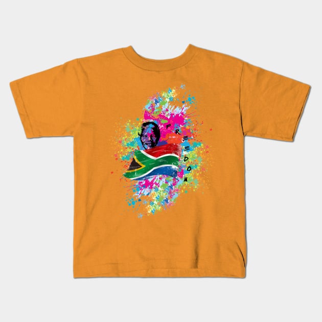 MANDELA Nelson  Freedom  South Africa Kids T-Shirt by IMZAD